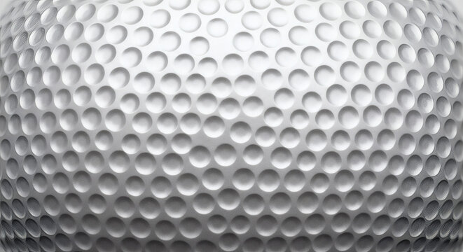 Golf ball surface texture showing detailed white dimples in a macro close up shot with soft studio lighting background pattern