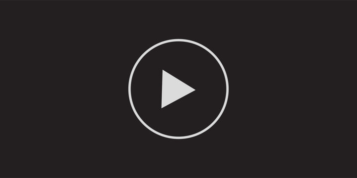 White Play button icon on transparent background. Video player sign. Circle start arrow symbol in vector flat