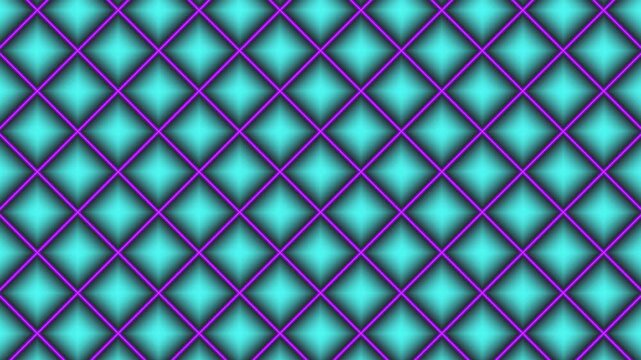 Abstract Geometric Diamond Pattern Background With Cyan and Purple Neon Glow Lines