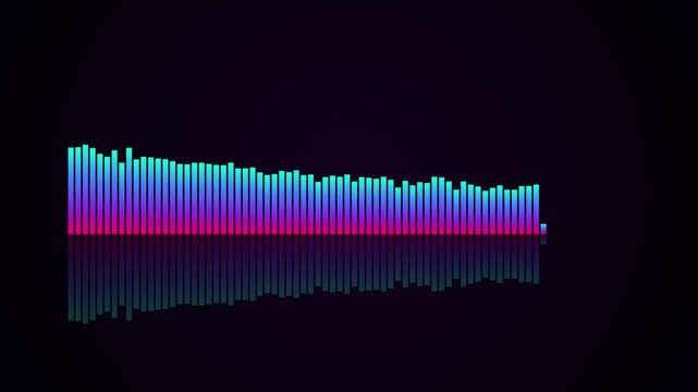 Animated Neon Sound Audio Equalizer Waveform on Dark Background