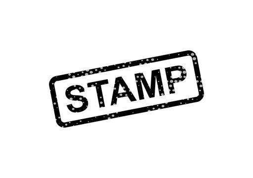 Black vintage stamp with word stamp isolated isolated on transparent background, illustration