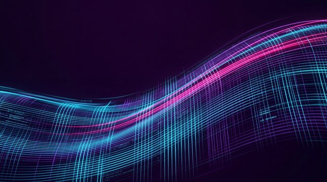 Abstract Futuristic Big Data Technology Wave Background