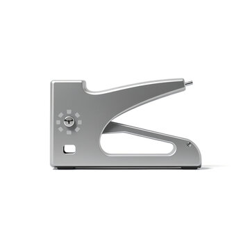 Heavy duty metal staple gun isolated on white background viewed from the side