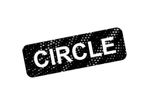 Black circle stamp with word circle text isolated on transparent background, illustration