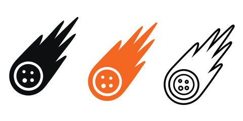 Falling Meteorite Comet Vector Icon Set © Jaygun