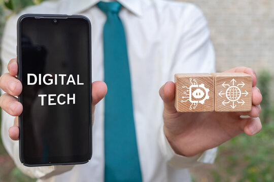 Digital mobile technology background concept. Digital Tech.