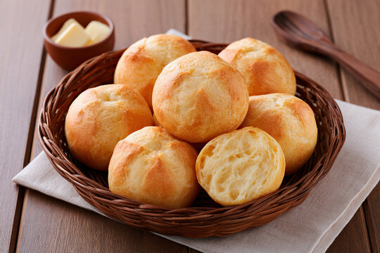 Brazilian cheese breads on the table