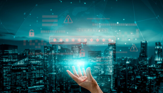 Password security breach warning with red asterisk box, cybersecurity alert, lock icons, and critical vulnerability signals in digital system access Vouch