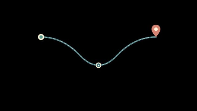 Animated GPS Route Path with Pin Pointer and Waypoint Markers