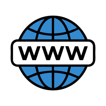 Stylized Globe with WWW Text Representing Internet and Connectivity