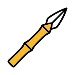 Obraz premium Stylized Illustration of a Bamboo Spear with a Sharp Point