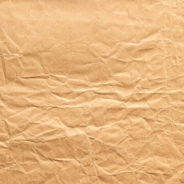 crumpled square brown paper background texture