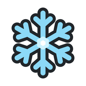 Blue Snowflake Icon Illustration