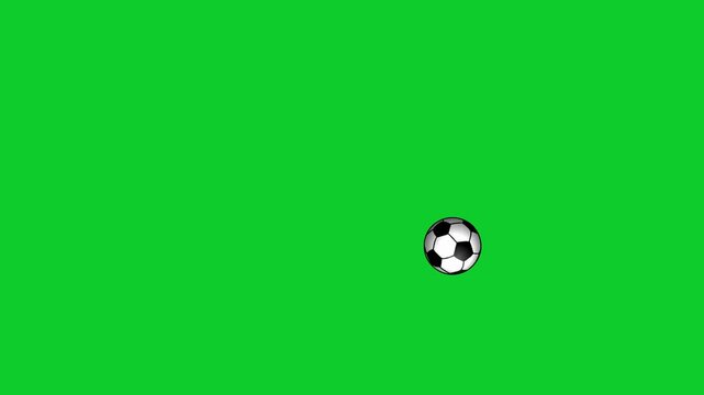 Bouncing Soccer Ball Moving on Green Screen Background
