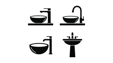 Obraz premium Bathroom Sink Icons Set
