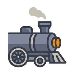 Cartoon steam train icon © andi