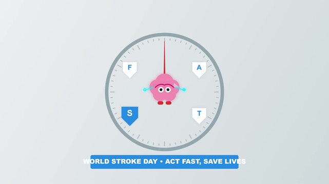 Stroke Prevention Clock Animation Showing Fast Acronym for Health