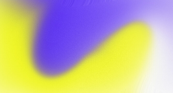 Abstract gradient background with soft blending purple and yellow colors and grainy texture