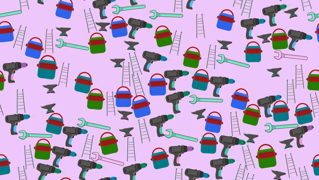 Tools and construction items pattern