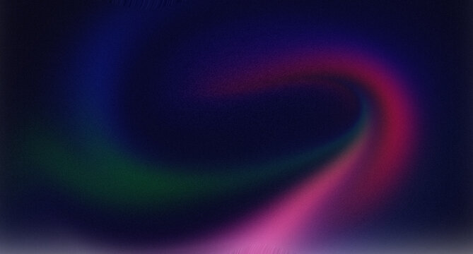 Abstract swirl background with vibrant purple and green light trails on a dark textured surface