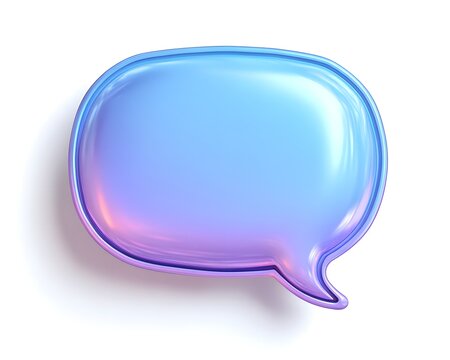Glossy Speech Bubble Icon in Soft Colors for Communication Concepts