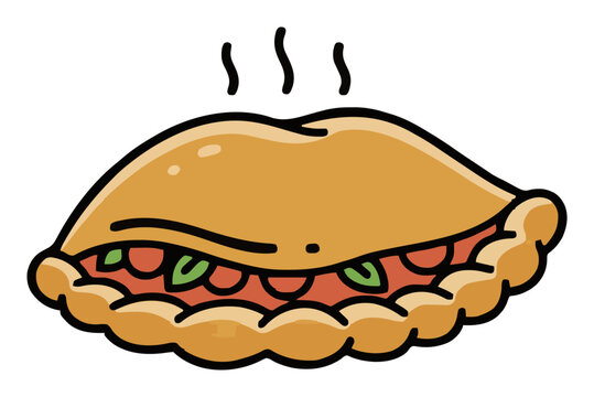 Freshly baked Italian cheese calzone vector illustra.... Generative AI