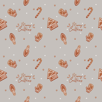gingerbread seamless pattern for christmas wallpaper and textile printing