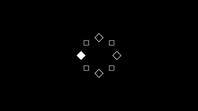 Loading Animation With Cube Shape Circular From Stroke Line To Fill One By One Clean White Loop Transparent Background. Perfect For UI or Overlay Video Element.
