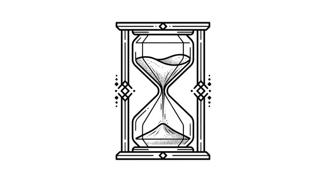 Vintage Hourglass Isolated Illustration