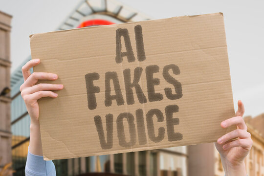 "AI fakes voice" Synthetic audio deceives listeners. AI. FAKE. AUDIO. DECEIVE.