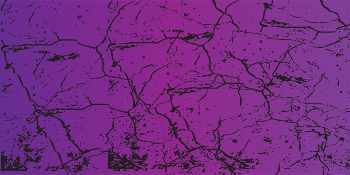 Vibrant Purple and Black Grunge Cracked Stone Texture Background Vector