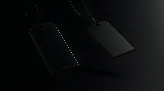 A flat lay 3D rendering of a Black Friday banner with two taglines and space for promotional copy, highlighting a discount and online shopping concept