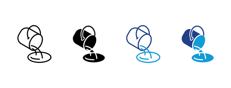 Pouring Paint Bucket icon set multi style
