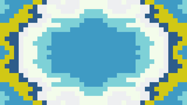 Abstract pixel art geometric frame isolated on a transparent background