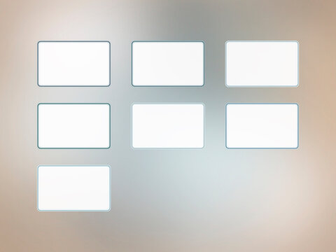 A warm-to-cool blurred gradient backdrop holds neatly arranged white rounded rectangles, ideal for UI mockups, dashboards, or website wireframes.