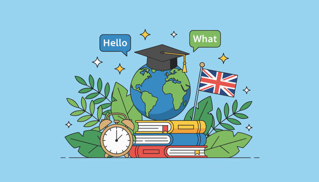 English Learning Language Concept Vector Illustration