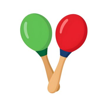 A pair of colorful maracas isolated on a white background.