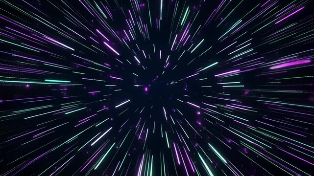 暗闇に輝くテクノロジー光の軌跡