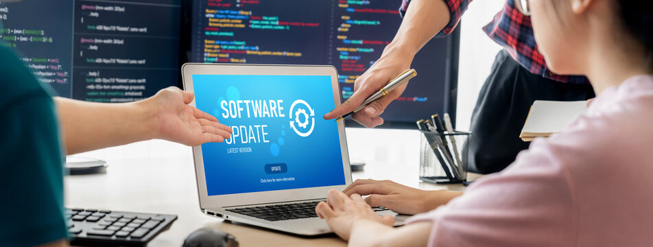 Software update on computer for brisk version of device software upgrade