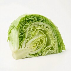 Fototapeta premium lettuce studio shot cutout isolated on white background single quarter wedge 45-degree
