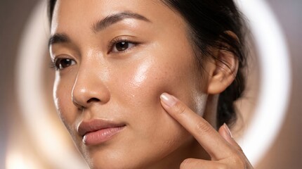 Skin Elasticity and Firmness Skincare Close-Up, Collagen Hydration and Skin Bounce Beauty Advertisement with Fingertip Touch