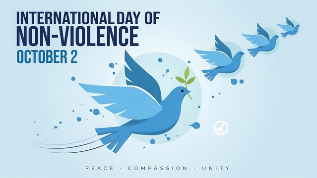 Peace dove flying on international day of non-violence