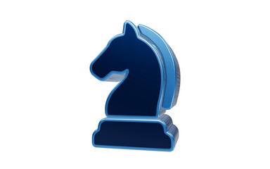 Chess knight horse piece 3d icon isolated on transparent background representing strategy and intellect © Arman