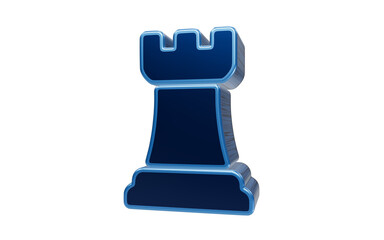 Chess rook castle tower piece 3d icon isolated on transparent background symbolizing defense and tactics © Arman