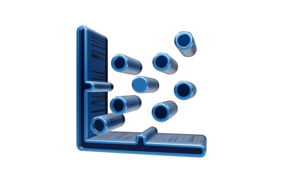 Scattered data points 3d icon scatter plot and statistical distribution symbol isolated on transparent background for scientific research