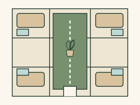 Compact Indonesian boarding house or kos floor plan