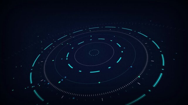 Cyan HUD user interface 3D reticle seamless loop background