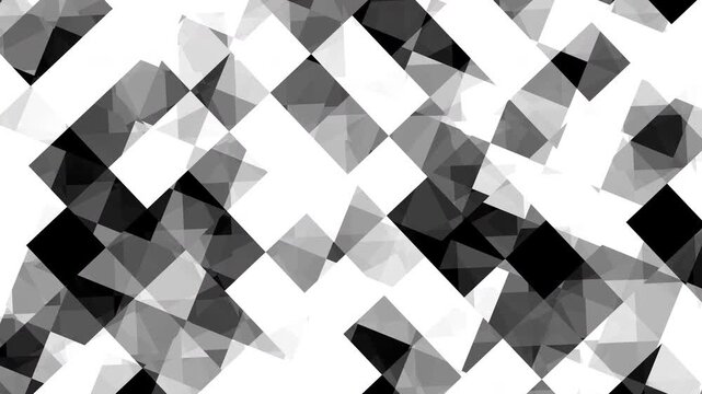 Abstract monochrome geometric squares rhombus mosaic polygon background featuring dynamic low poly facets for modern digital backdrop designs.