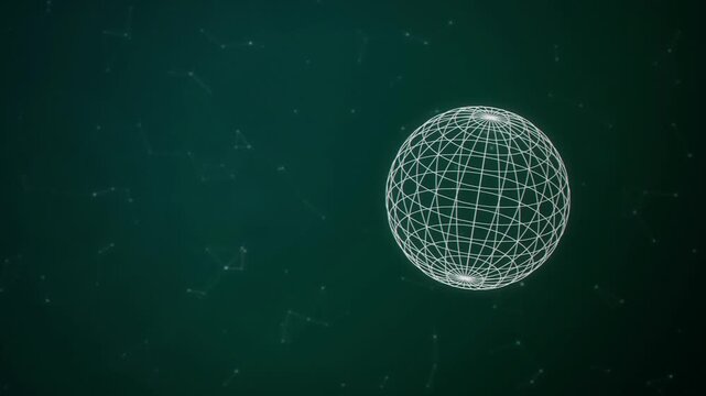 Wireframe globe rotating seamlessly digital network loop