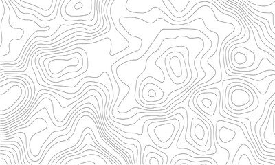 Topographic map vector background, abstract contour lines pattern, minimalist geographic relief texture, clean white topographic landscape design © SELIM